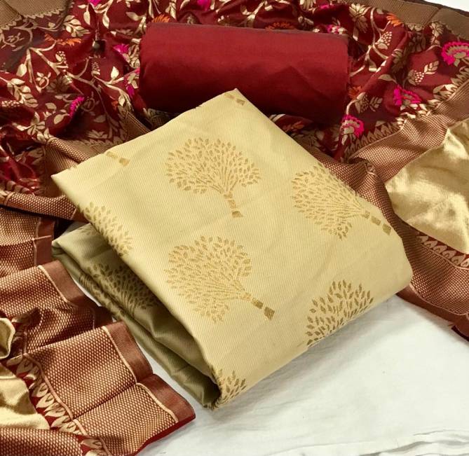Banarasi Silk 64 New Exclusive Wear Designer Dress Material Collection